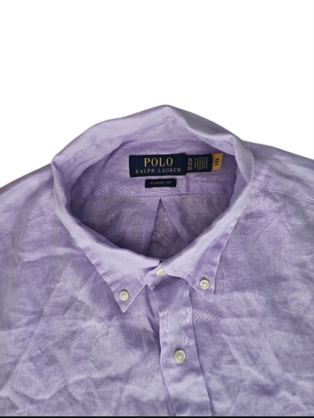Polo Ralph Lauren 100% Linen Classic Fit Shirt Men’s XL Purple Button Down Lux - Picture 6 of 15